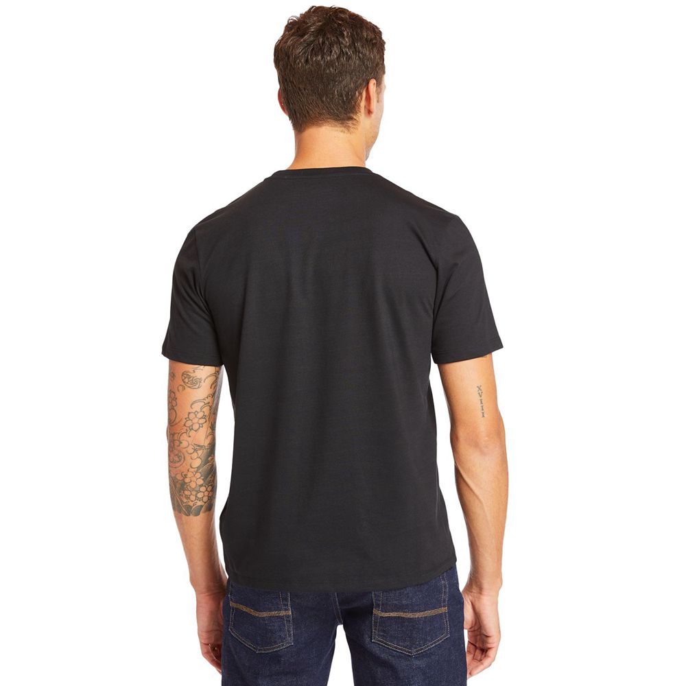 Camisetas Timberland Hombre Mink Brook 3D Embossed Negras - Chile RJF-912547